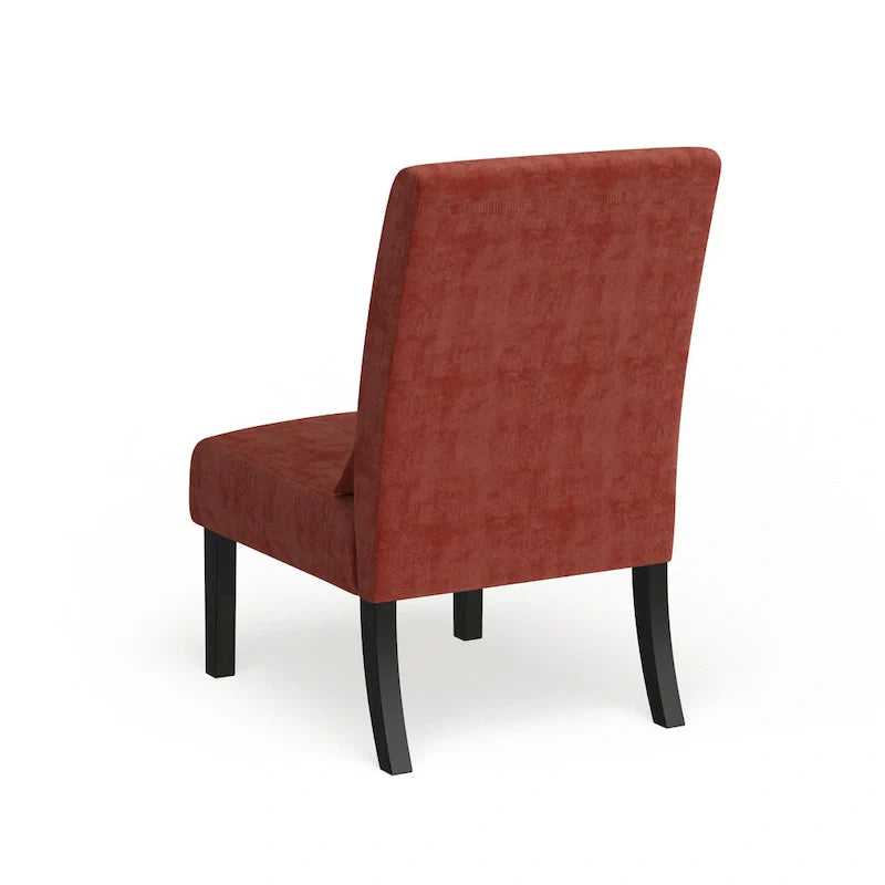 Porch & Den Vista Armless Chenille Accent Chair with Kidney Pillow 22