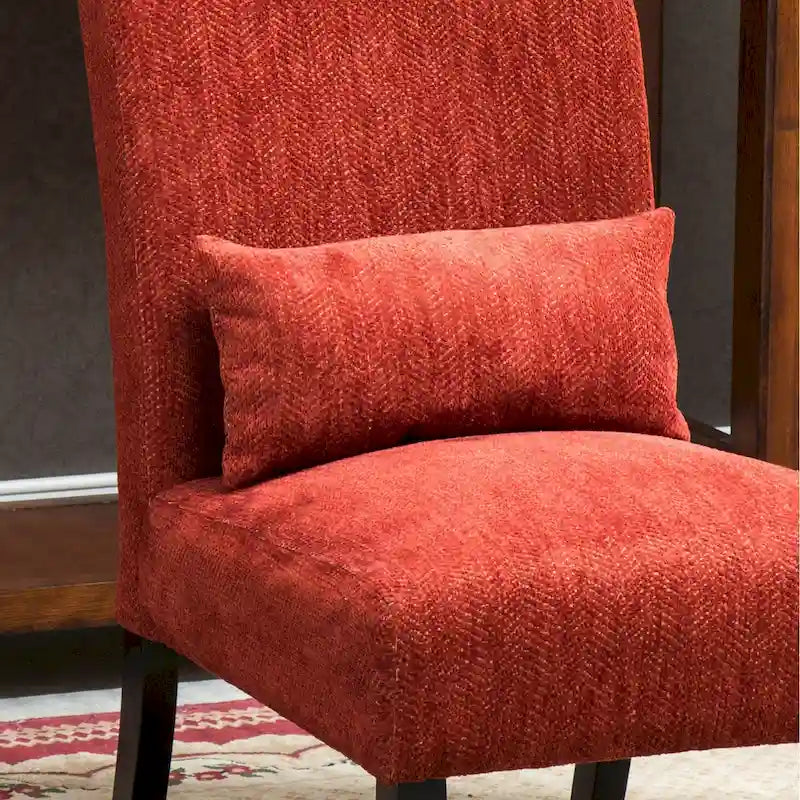 Porch & Den Vista Armless Chenille Accent Chair with Kidney Pillow 27