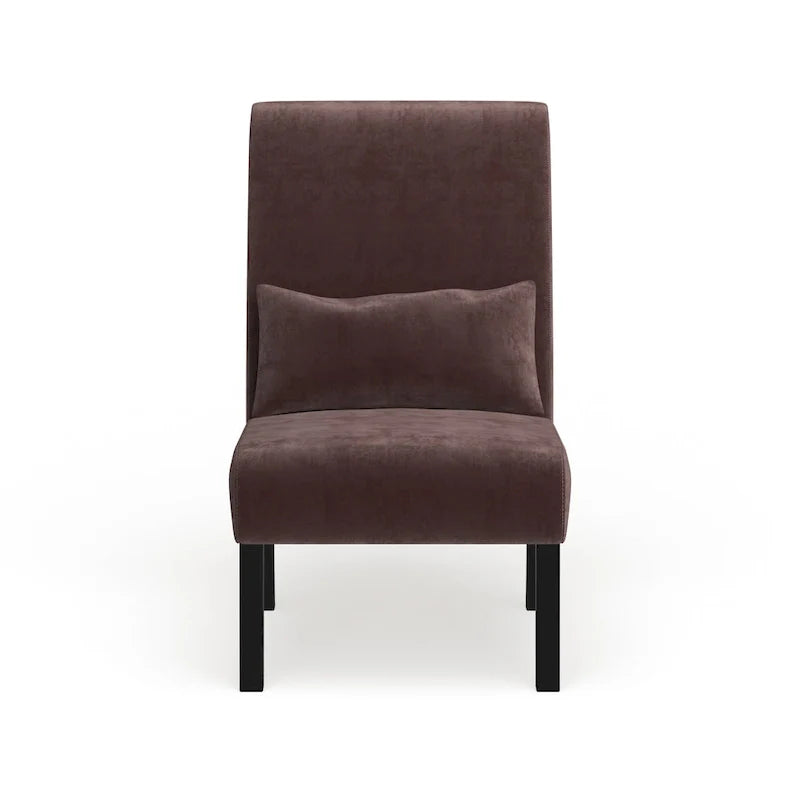 Porch & Den Vista Armless Chenille Accent Chair with Kidney Pillow 29