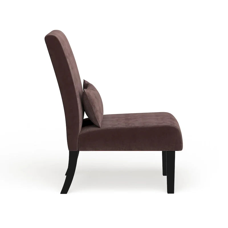 Porch & Den Vista Armless Chenille Accent Chair with Kidney Pillow 30