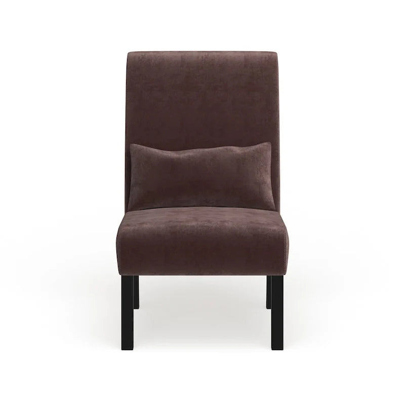 Porch & Den Vista Armless Chenille Accent Chair with Kidney Pillow 32