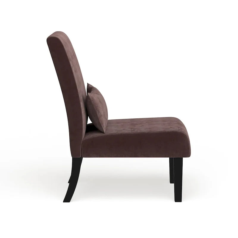 Porch & Den Vista Armless Chenille Accent Chair with Kidney Pillow 33