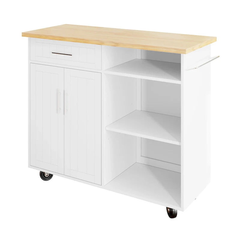 Futzca Kitchen Island Cart with Storage Cabinet and Drawers - Not Applicable 7