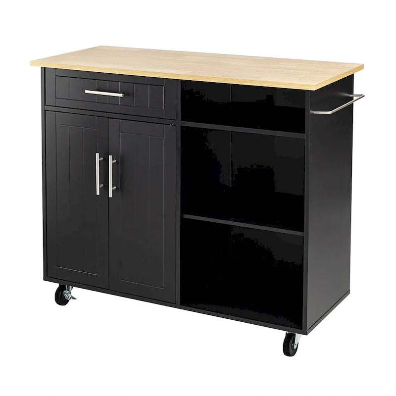 Futzca Kitchen Island Cart with Storage Cabinet and Drawers - Not Applicable 14