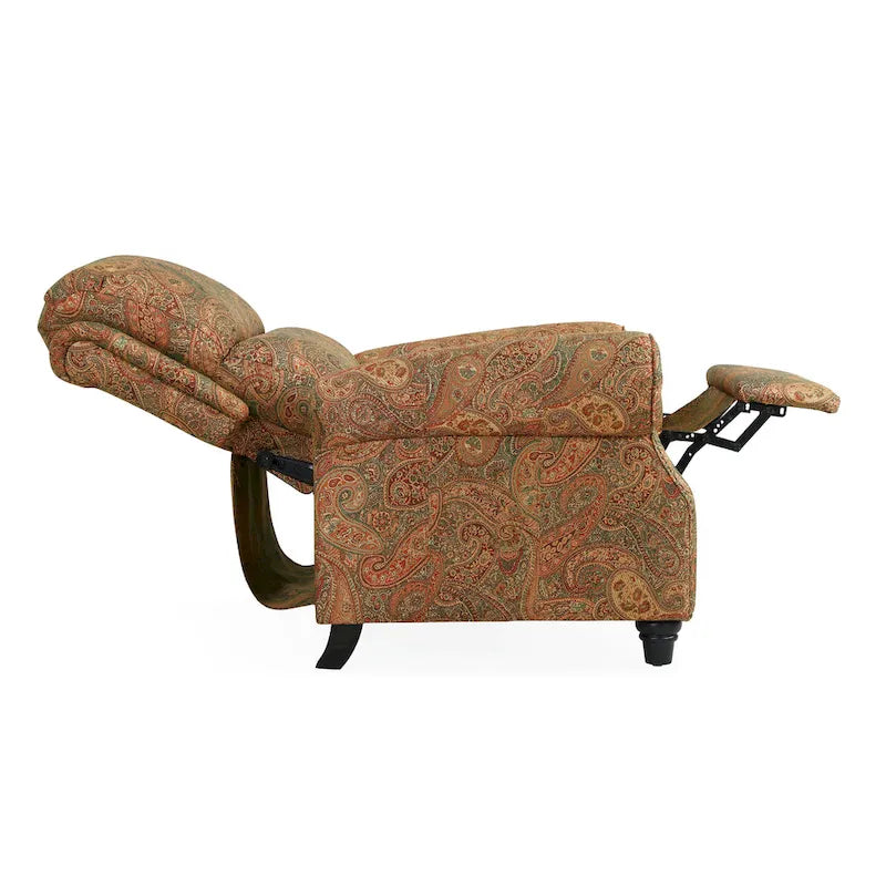 Push Back Recliner Chair with Padded Cushion and Solid Wood Legs 7