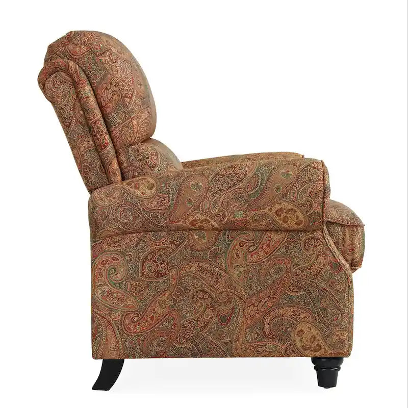 Push Back Recliner Chair with Padded Cushion and Solid Wood Legs 8
