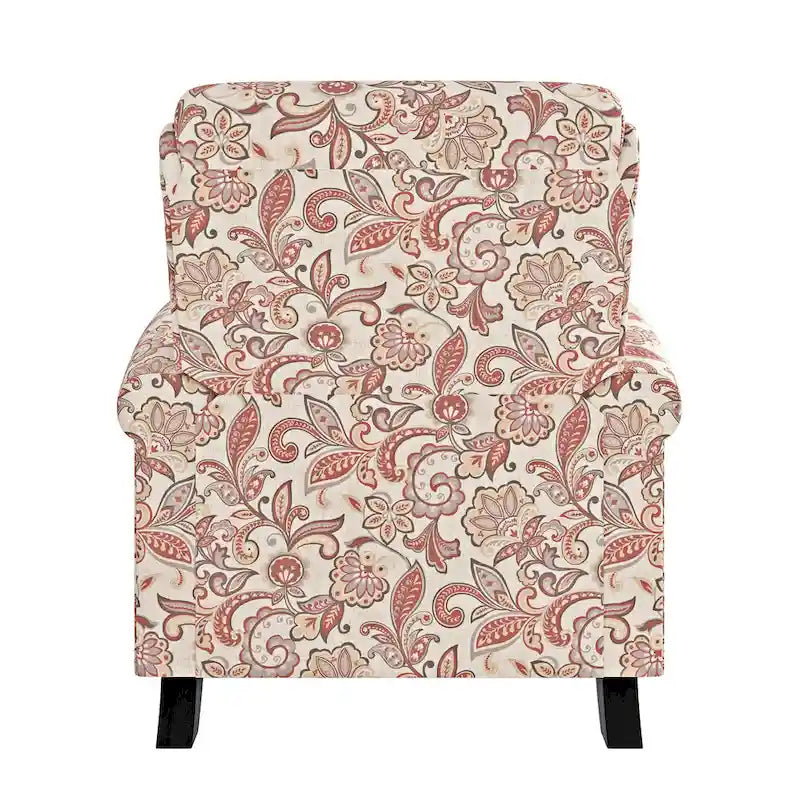 Push Back Recliner Chair with Padded Cushion and Solid Wood Legs 16