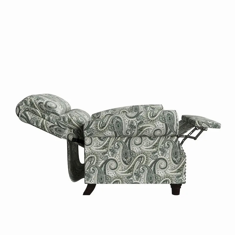 Push Back Recliner Chair with Padded Cushion and Solid Wood Legs 23