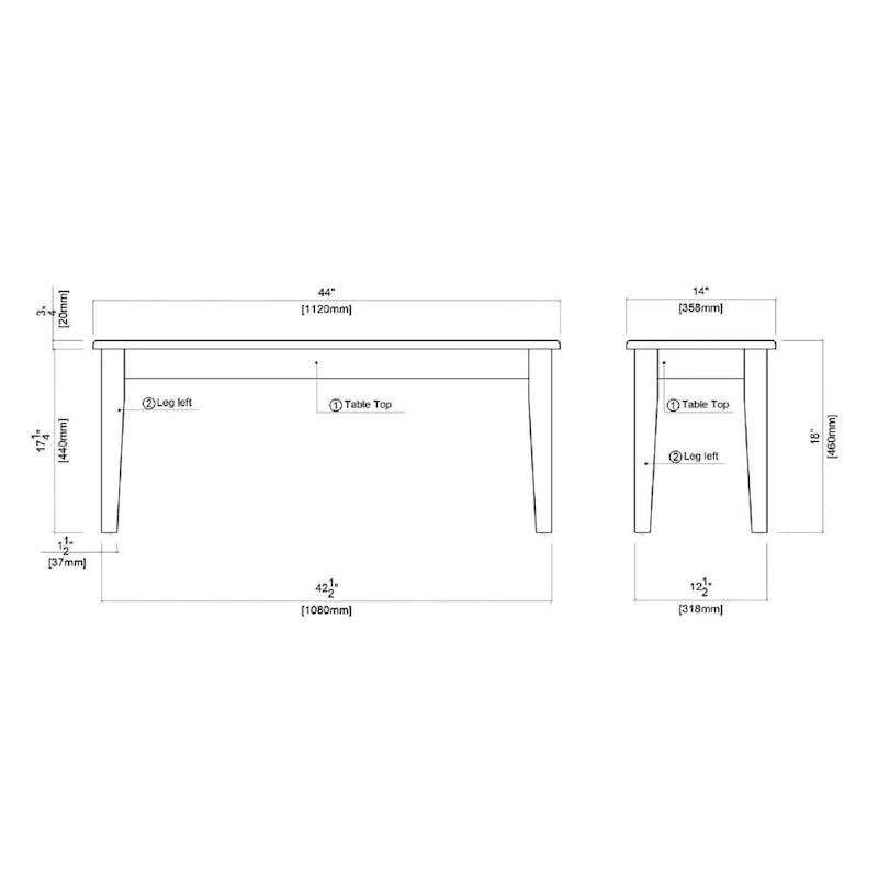 Solid Wood Dining Bench in Shaker Style 21