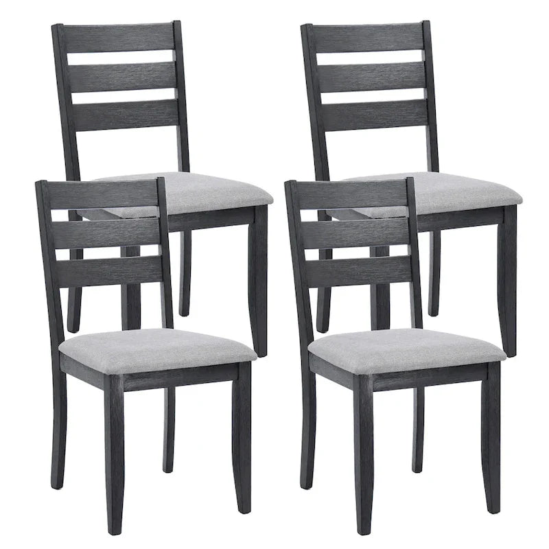 Set of 4 Slat Back Wooden Dining Chairs 3