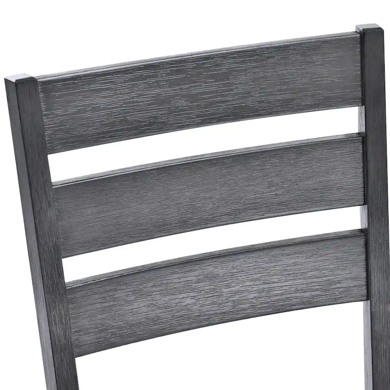 Set of 4 Slat Back Wooden Dining Chairs 5