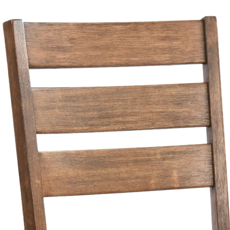Set of 4 Slat Back Wooden Dining Chairs 12