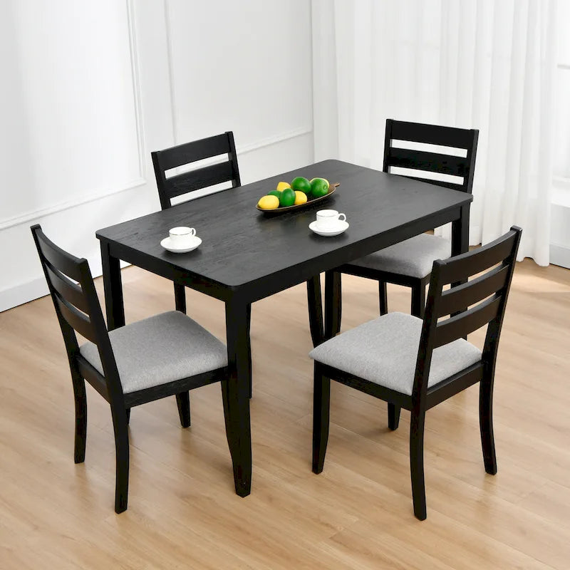 Set of 4 Slat Back Wooden Dining Chairs 16