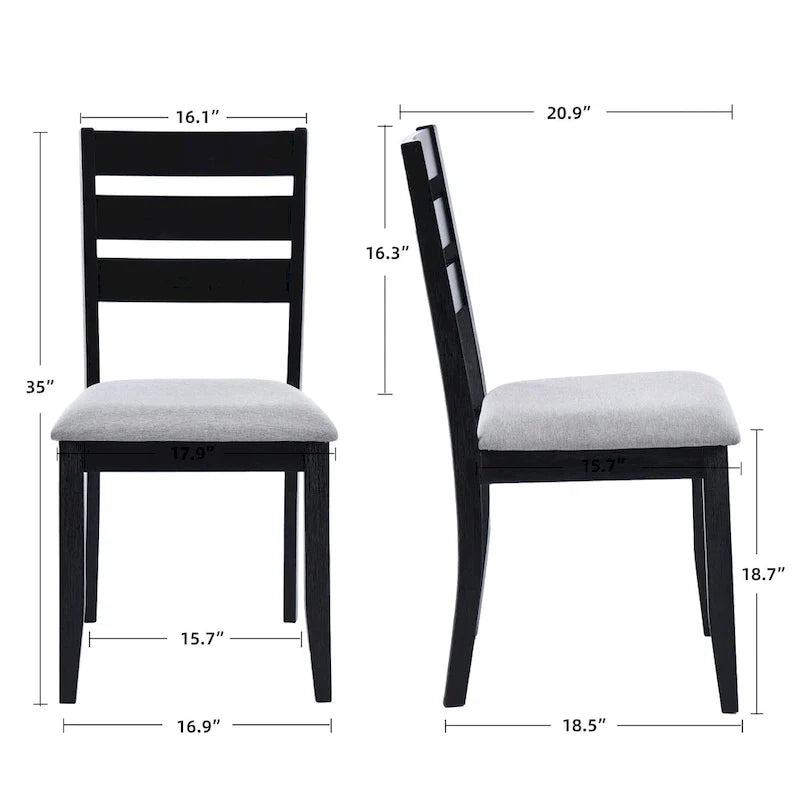 Set of 4 Slat Back Wooden Dining Chairs 18