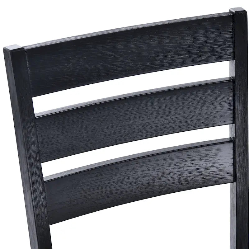 Set of 4 Slat Back Wooden Dining Chairs 19