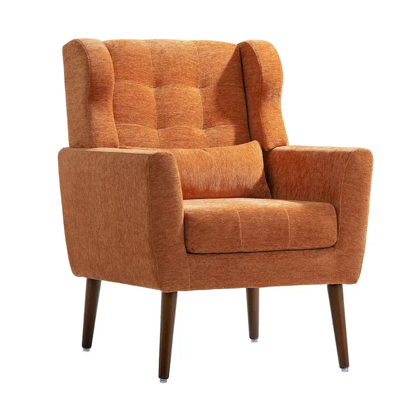 Cozy Mid-Century Reading Chair Upholstered in Chenille Fabric 27