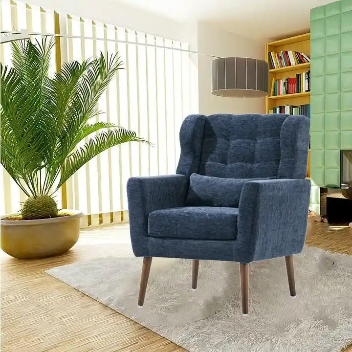 Cozy Mid-Century Reading Chair Upholstered in Chenille Fabric 2