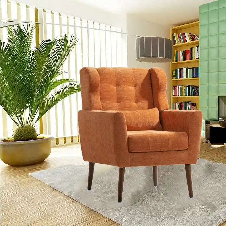 Cozy Mid-Century Reading Chair Upholstered in Chenille Fabric 4