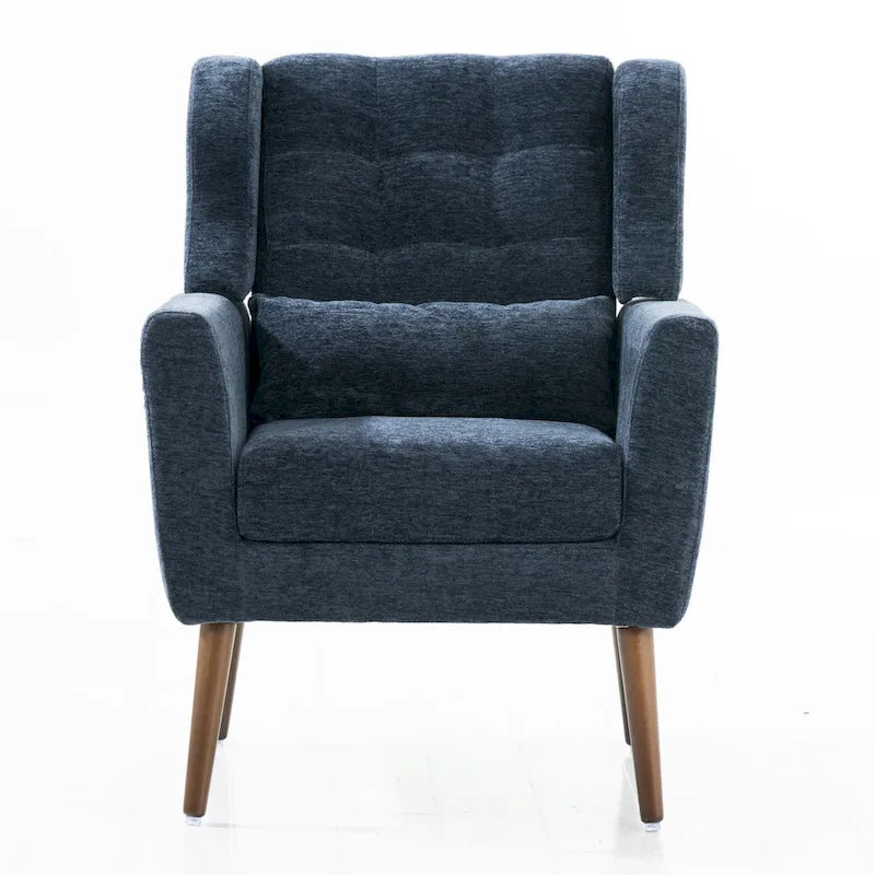 Cozy Mid-Century Reading Chair Upholstered in Chenille Fabric 6