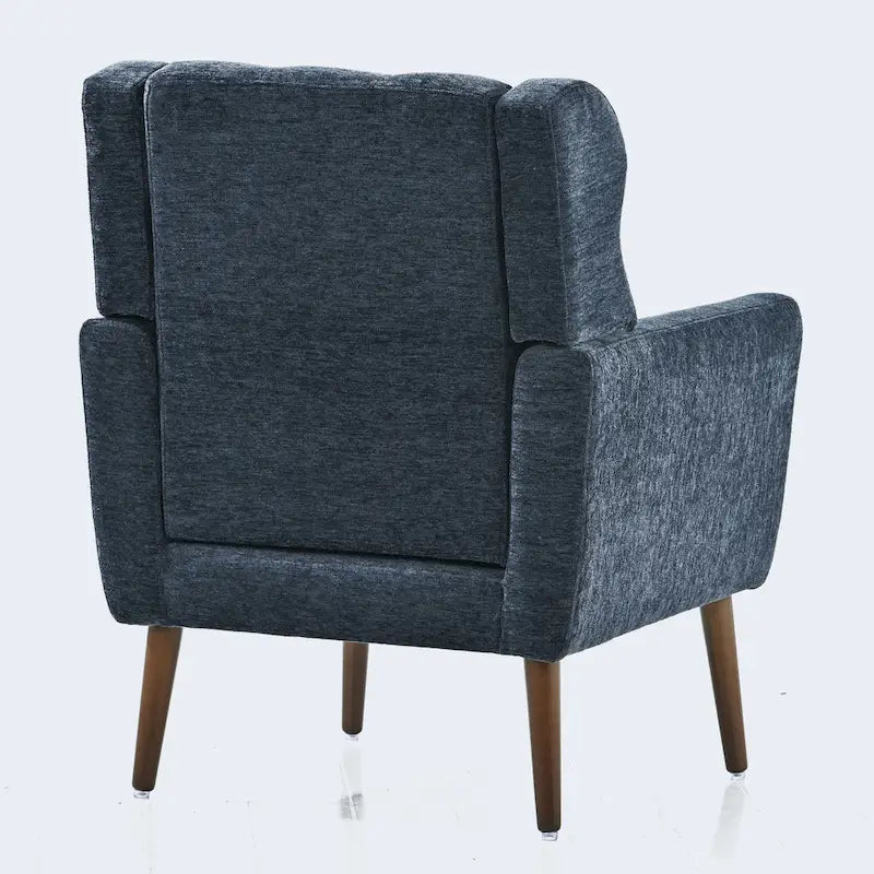 Cozy Mid-Century Reading Chair Upholstered in Chenille Fabric 7