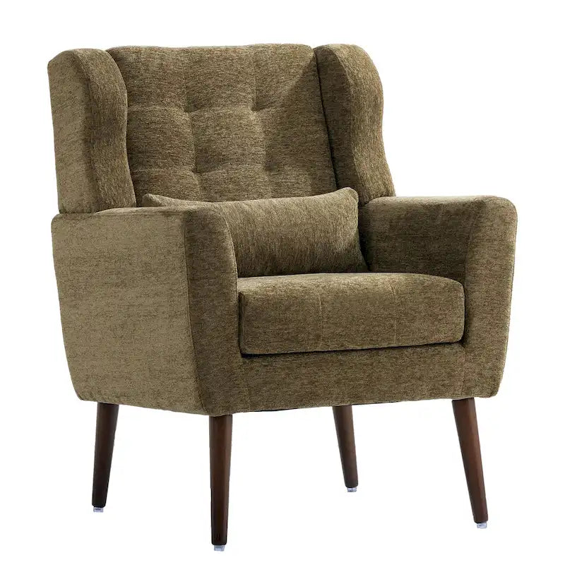 Cozy Mid-Century Reading Chair Upholstered in Chenille Fabric 11