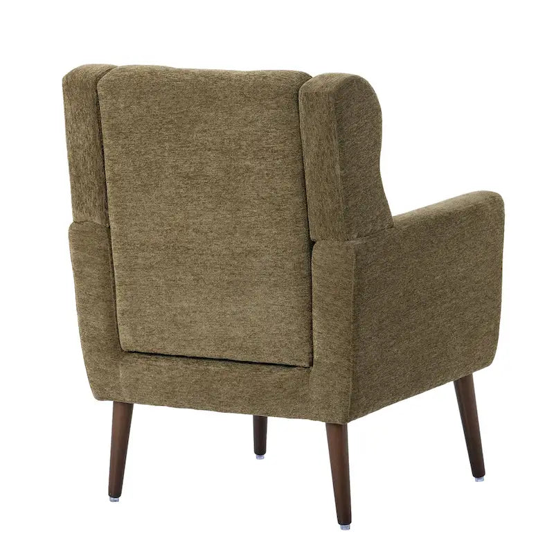 Cozy Mid-Century Reading Chair Upholstered in Chenille Fabric 12