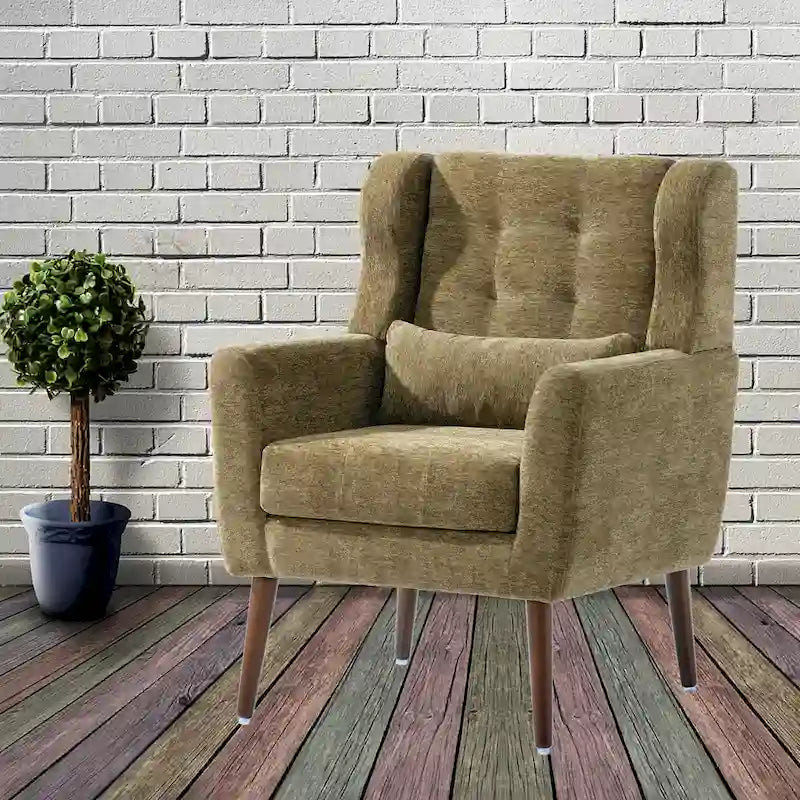Cozy Mid-Century Reading Chair Upholstered in Chenille Fabric 13