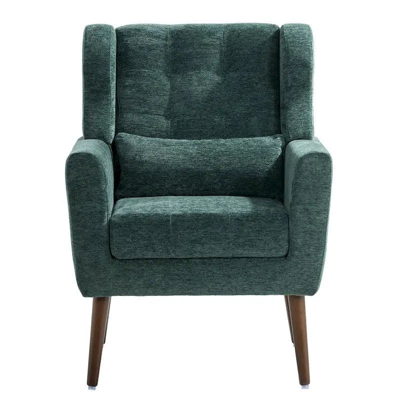 Cozy Mid-Century Reading Chair Upholstered in Chenille Fabric 20