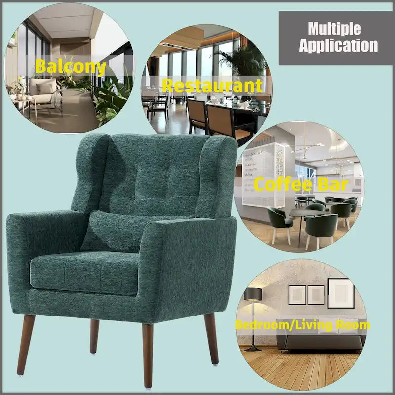 Cozy Mid-Century Reading Chair Upholstered in Chenille Fabric 22