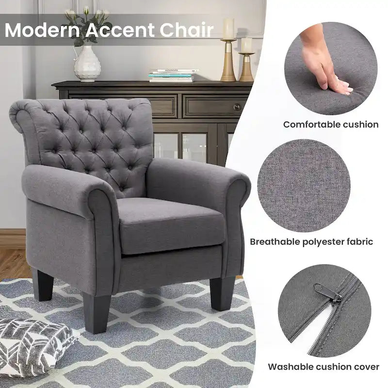 Pellebant Contemporary Club Armchair - Stylish Accent Chair for Living Room 10