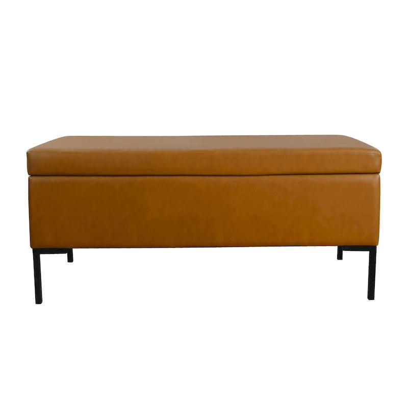 HomePop Metal-Leg Storage Bench 2