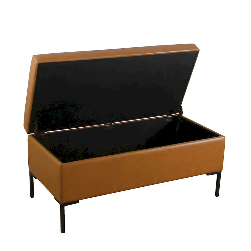 HomePop Metal-Leg Storage Bench 4