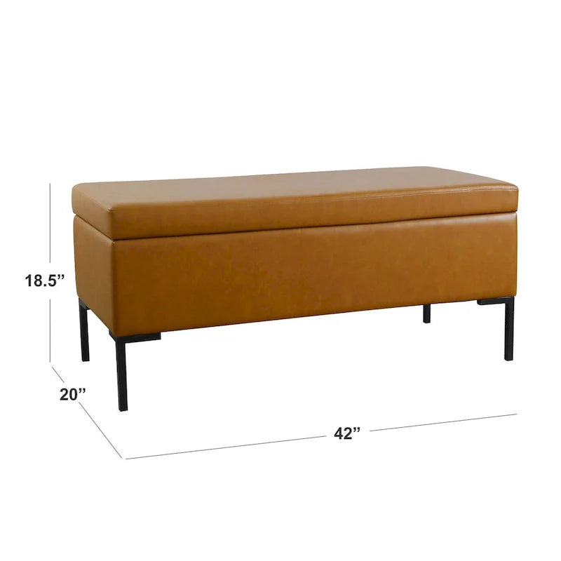 HomePop Metal-Leg Storage Bench 8