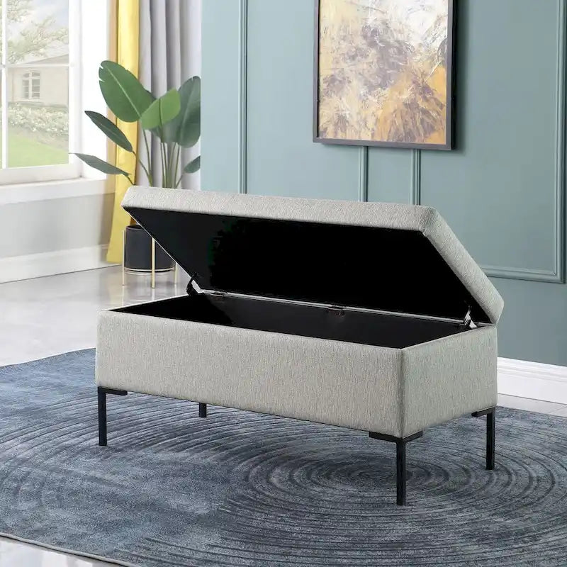 HomePop Metal-Leg Storage Bench 11