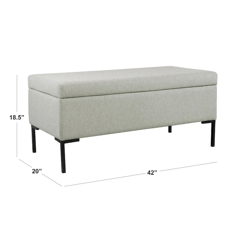 HomePop Metal-Leg Storage Bench 17