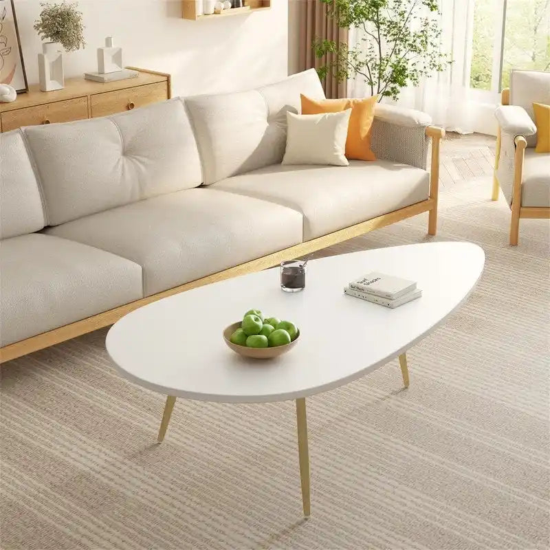 Unique Oval Coffee Table for Small Spaces - Dimensions: 22.2D x 42.5W x 17.1H 1