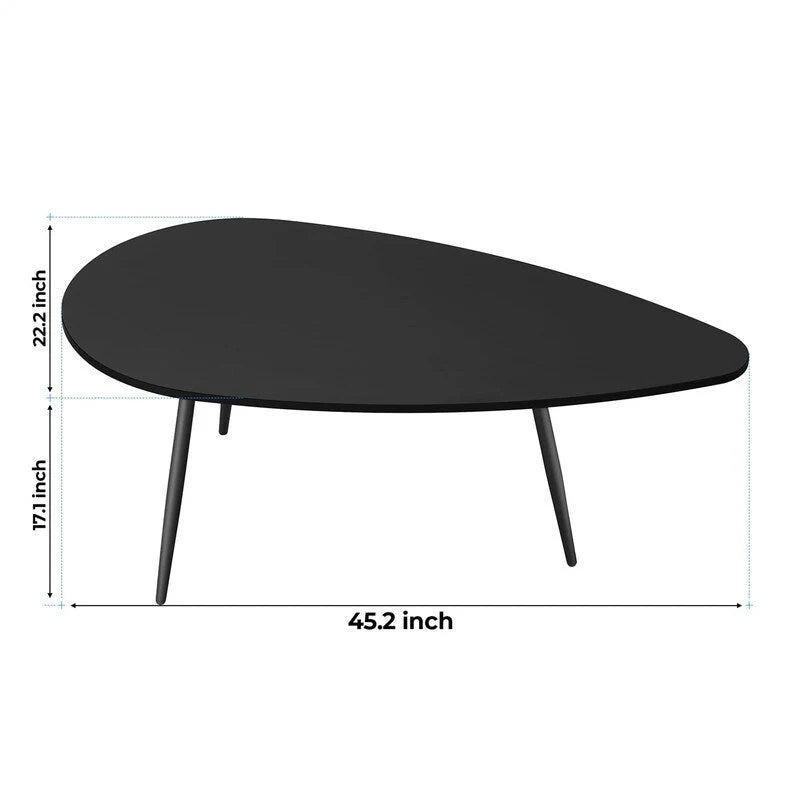 Unique Oval Coffee Table for Small Spaces - Dimensions: 22.2D x 42.5W x 17.1H 2