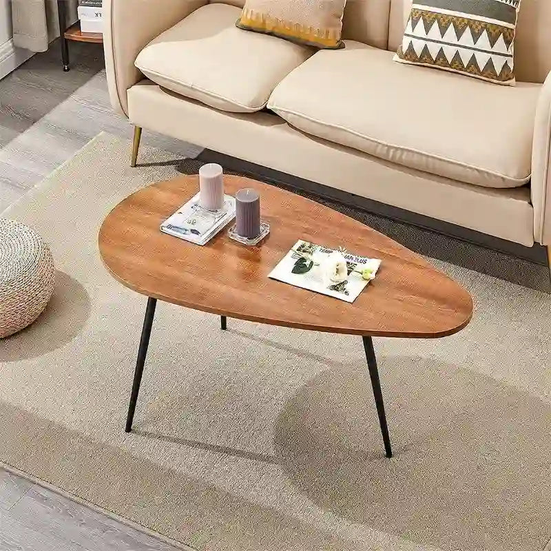 Unique Oval Coffee Table for Small Spaces - Dimensions: 22.2D x 42.5W x 17.1H 3