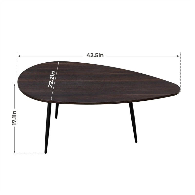 Unique Oval Coffee Table for Small Spaces - Dimensions: 22.2D x 42.5W x 17.1H 6