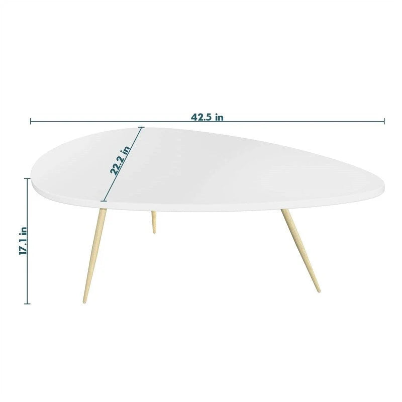 Unique Oval Coffee Table for Small Spaces - Dimensions: 22.2D x 42.5W x 17.1H 10