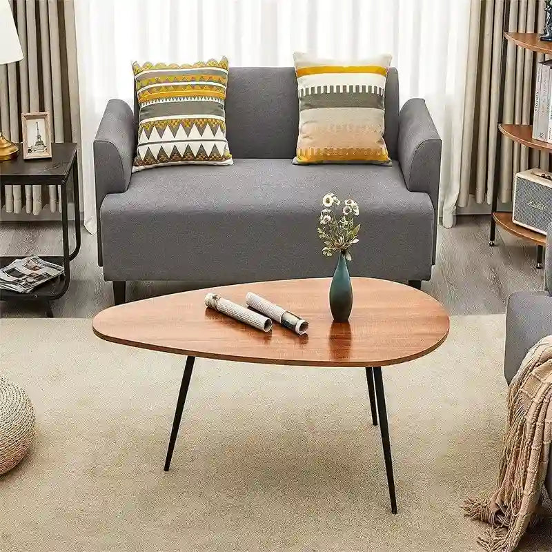 Unique Oval Coffee Table for Small Spaces - Dimensions: 22.2D x 42.5W x 17.1H 16