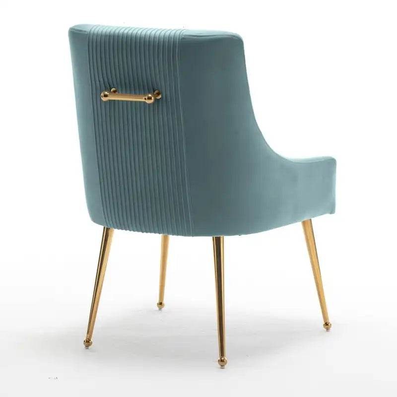 SEYNAR Set of 6 Modern Glam Boucle Velvet Dining or Vanity Chairs with Rear Handle 11