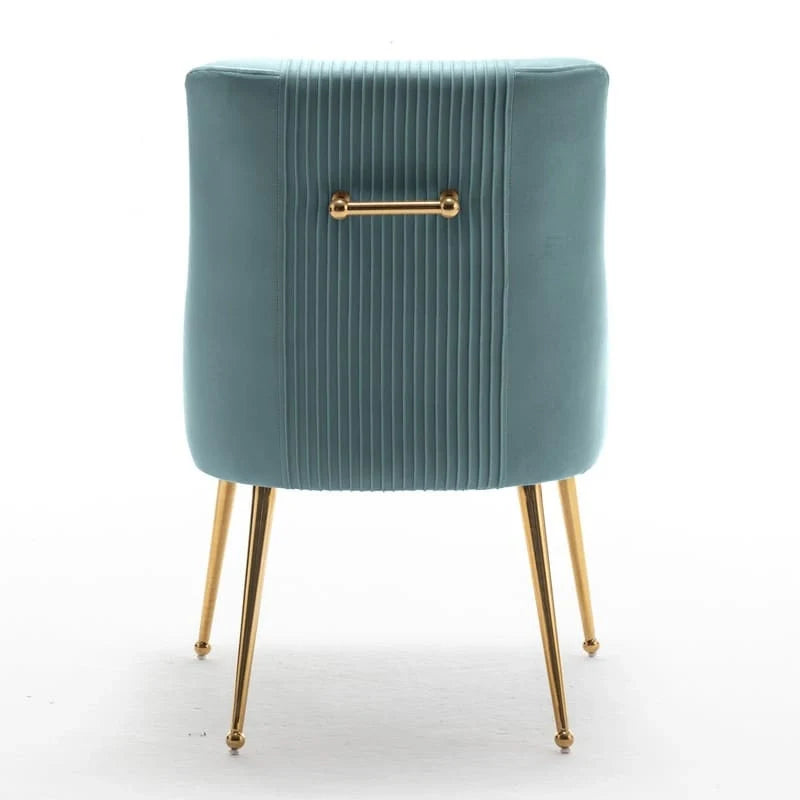 SEYNAR Set of 6 Modern Glam Boucle Velvet Dining or Vanity Chairs with Rear Handle 12