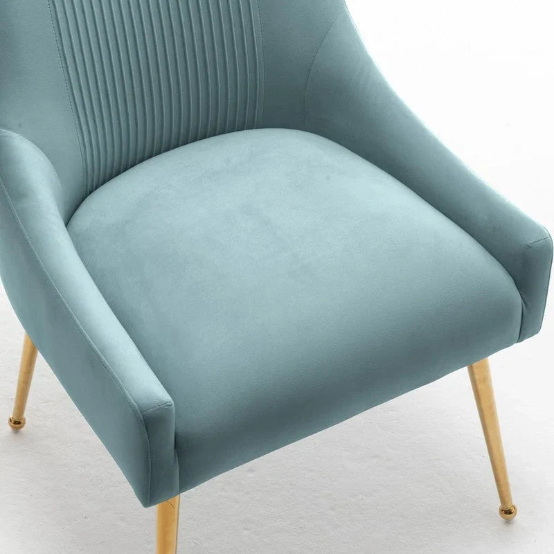 SEYNAR Set of 6 Modern Glam Boucle Velvet Dining or Vanity Chairs with Rear Handle 14