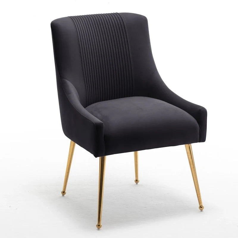 SEYNAR Set of 6 Modern Glam Boucle Velvet Dining or Vanity Chairs with Rear Handle 21
