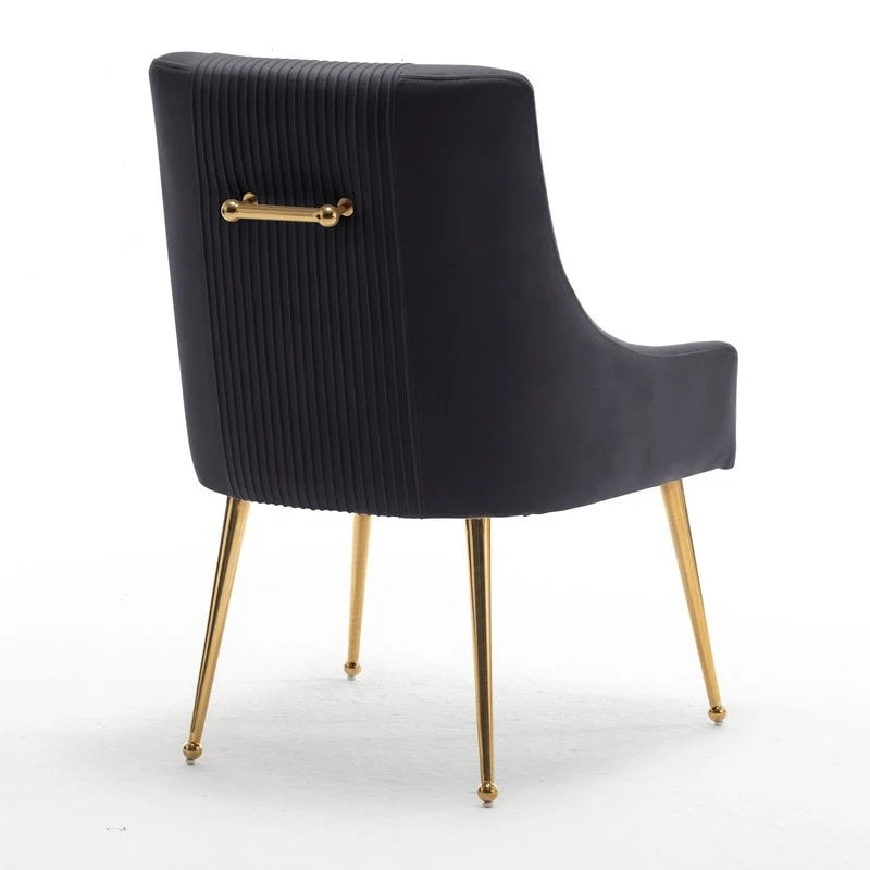 SEYNAR Set of 6 Modern Glam Boucle Velvet Dining or Vanity Chairs with Rear Handle 22