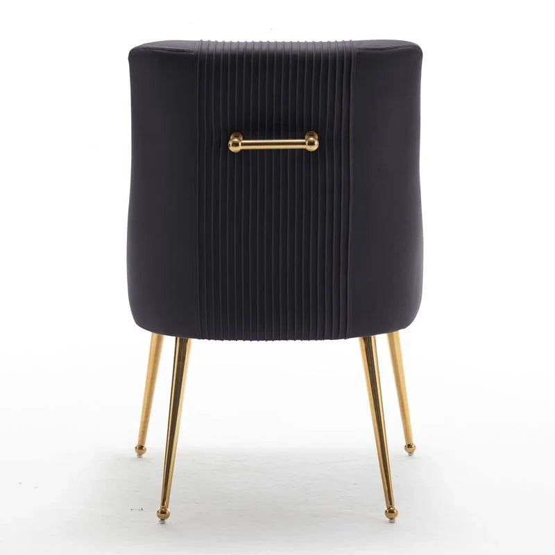 SEYNAR Set of 6 Modern Glam Boucle Velvet Dining or Vanity Chairs with Rear Handle 23