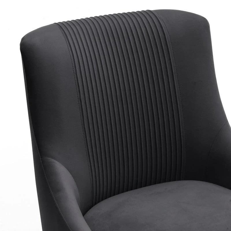 SEYNAR Set of 6 Modern Glam Boucle Velvet Dining or Vanity Chairs with Rear Handle 24