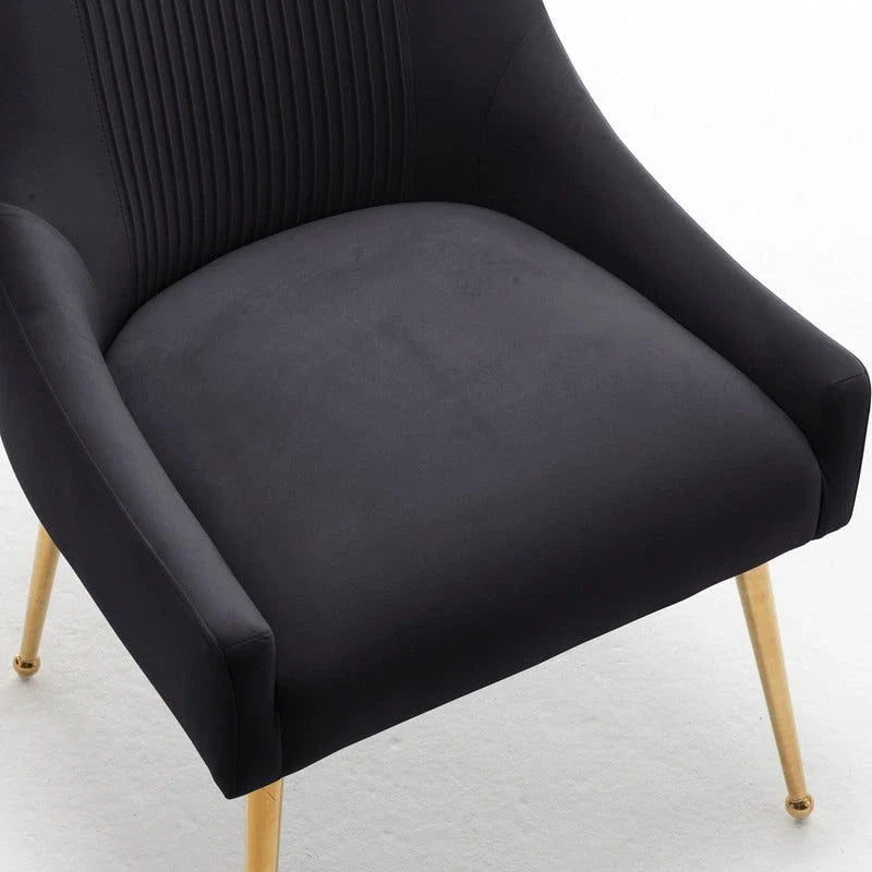 SEYNAR Set of 6 Modern Glam Boucle Velvet Dining or Vanity Chairs with Rear Handle 25