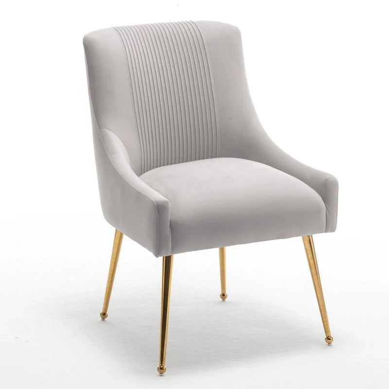SEYNAR Set of 6 Modern Glam Boucle Velvet Dining or Vanity Chairs with Rear Handle 32